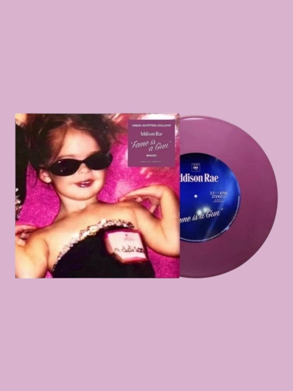 SEALED Addison Rae Fame Is A Gun 7-in UO Exclusive Singles Day Purple Vinyl